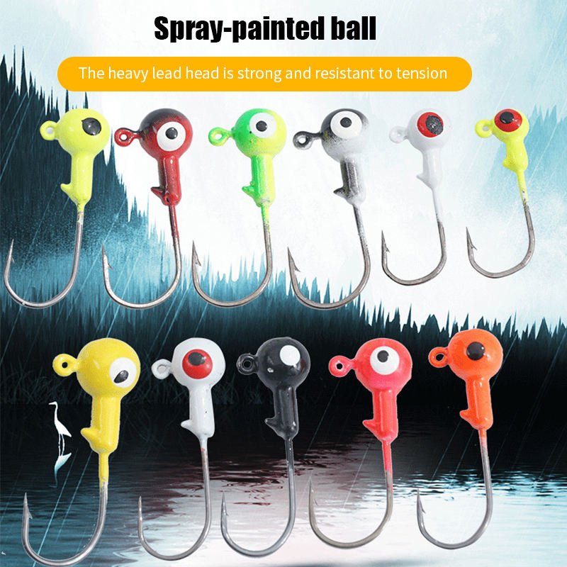 10 GRAM Colors Jig Hook Jig head Fishing Hooks Colorful Lead Head Hook (1 PCS )
