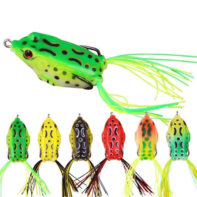 New Lure Soft Bait Thunder Frog 13 GRAM  with Feather Simulation High Carbon Steel Double Hook Frog Fishing