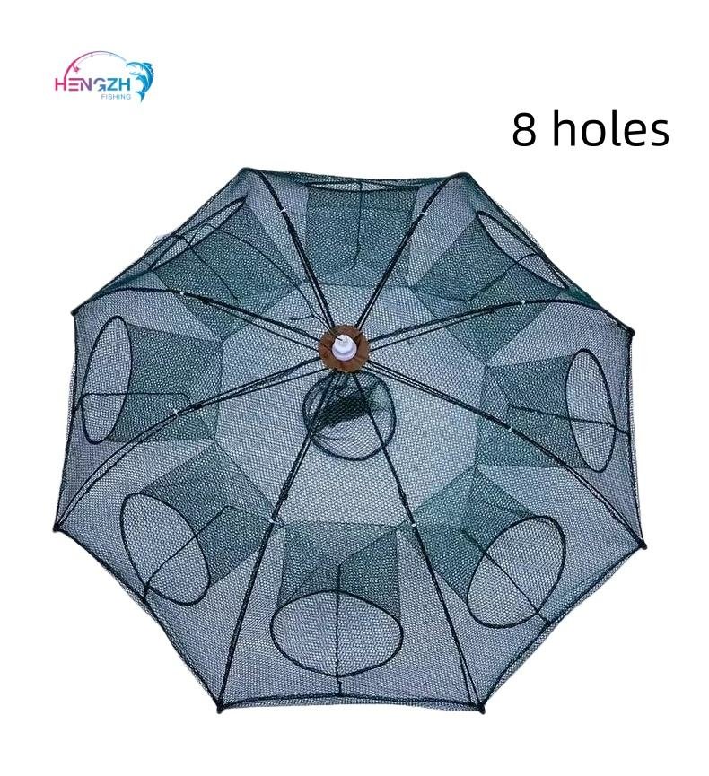8 HOLE Umbrella-Shape Fish Trap Outdoor Automatic Trap Shrimp Carp Catcher Cages Mesh Nets Fishing Gear Fishing Accessories