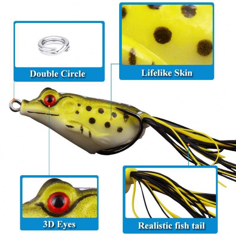 New Lure Soft Bait Thunder Frog 6 GRAM with Feather Simulation High Carbon Steel Double Hook Frog Fishing - Image 2