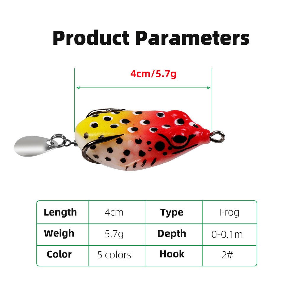 FROG SMALL Soft 6g Mini Double Hooks Top Water Ray Artificial Bait Printed Plastic Fishing Lure for Carp Crucian Carp for Bottom Lake - Image 3